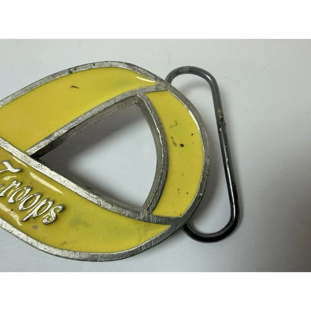 Support Our Troops Belt Buckle Yellow Enamel 2004 Vintage‎